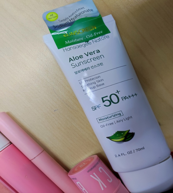 Hansaegee Nature Aloe Vera Sunscreen -  Krim Muka Untuk Kulit Berminyak